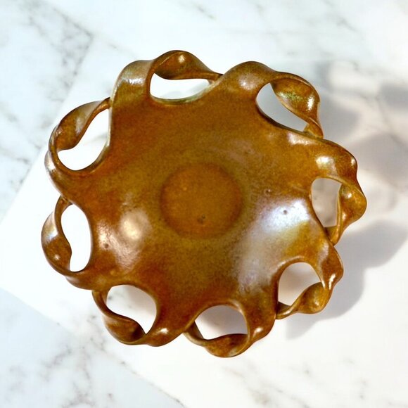 Handmade Studio Art Pottery 6.5" Decorative Bowl Signed JB - Picture 3 of 9